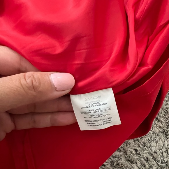 JCrew Red Wool A line Ruffle Skirt size 2P - Picture 4 of 5